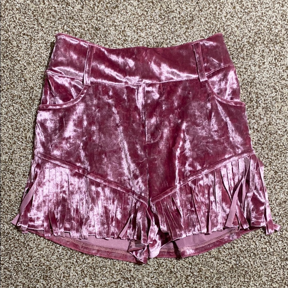Crazy Train crushed velvet shorts